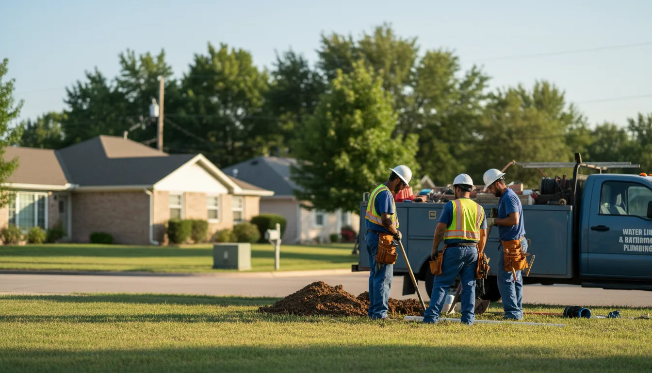 Residential water line and bathroom plumbing service in Andover, OH
